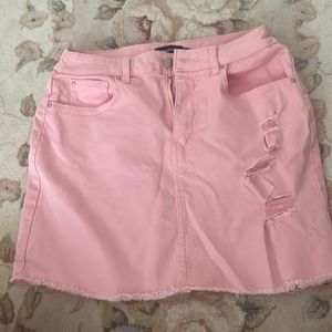 Pink Denim Skirt